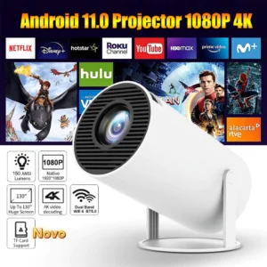 Projetor 4K, HD, 150 Polegadas - Celular, Tv B0x, Xbox, PS, Pc, Wifi HY300
